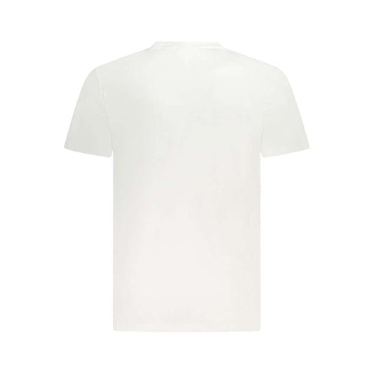 Calvin Klein white cotton t-shirt, crew neck, short sleeve, with embroidered logo. Classic style for casual wear.