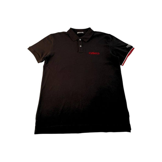 Black Iceberg men's polo shirt with short sleeves, featuring a subtle logo on the chest. Made of cotton and elastane for comfort.