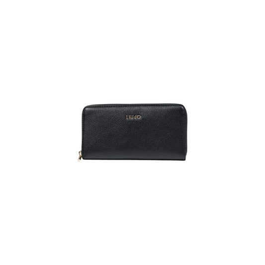 Liu Jo black polyethylene wallet for women, spring/summer collection, large size, made of 100% polyurethane.