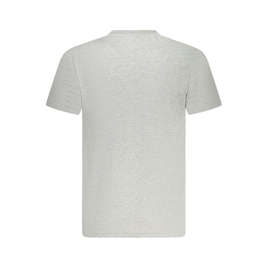 Back view of North Sails Gray Cotton Men's T-Shirt showcasing crew neck design and quality fabric.