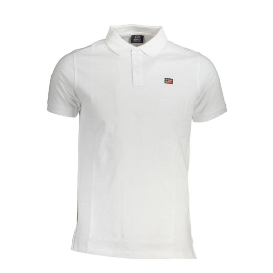 Norway 1963 white cotton men polo shirt with short sleeves and subtle logo, perfect for casual or smart occasions.