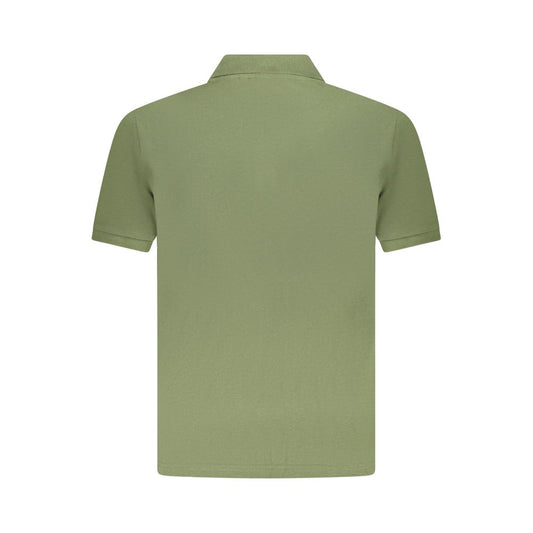 Green cotton polo shirt, short sleeve, U.S. Grand Polo, featuring sleek embroidery and classic three-button placket.