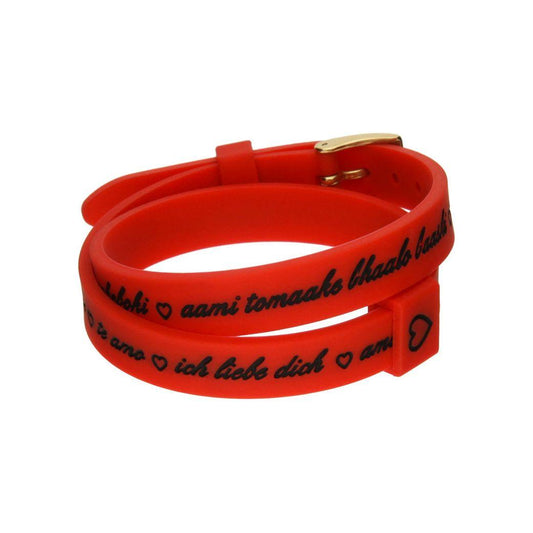 Il MEZZOMETRO Mod. I LOVE YOU GOLD - Bracciale in silicone/silicone bracelet Bracelet IL MEZZOMETRO Firebrick
