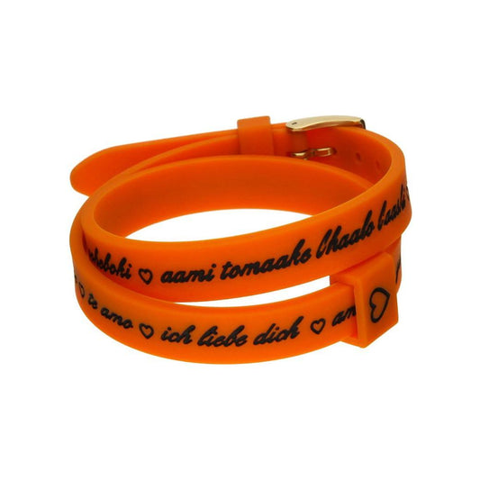 Il MEZZOMETRO Mod. I LOVE YOU GOLD - Bracciale in silicone/silicone bracelet Bracelet IL MEZZOMETRO Chocolate