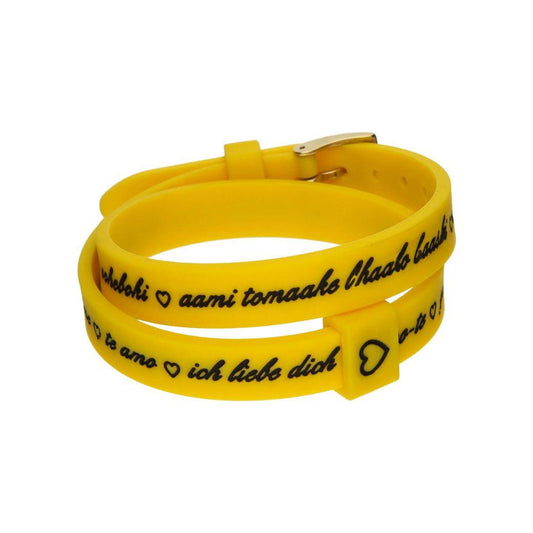 Il MEZZOMETRO Mod. I LOVE YOU GOLD - Bracciale in silicone/silicone bracelet Bracelet IL MEZZOMETRO Goldenrod