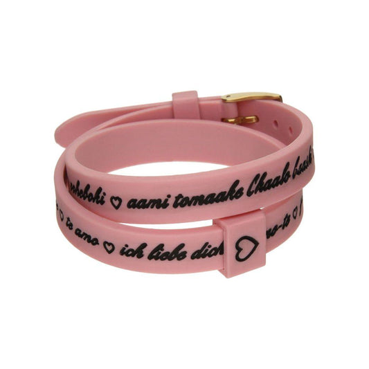 Il MEZZOMETRO Mod. I LOVE YOU GOLD - Bracciale in silicone/silicone bracelet Bracelet IL MEZZOMETRO Rosy Brown